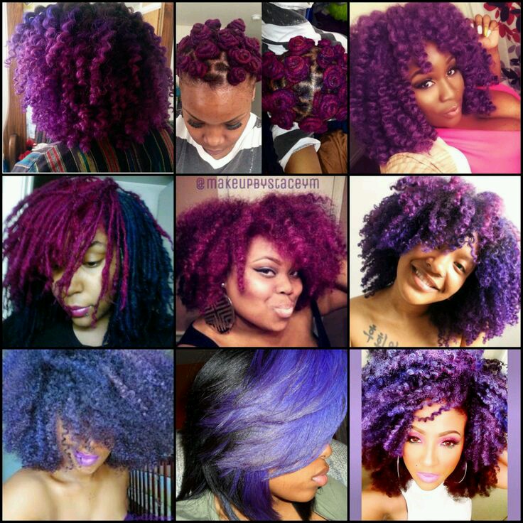 Black Women Hair Color Purple