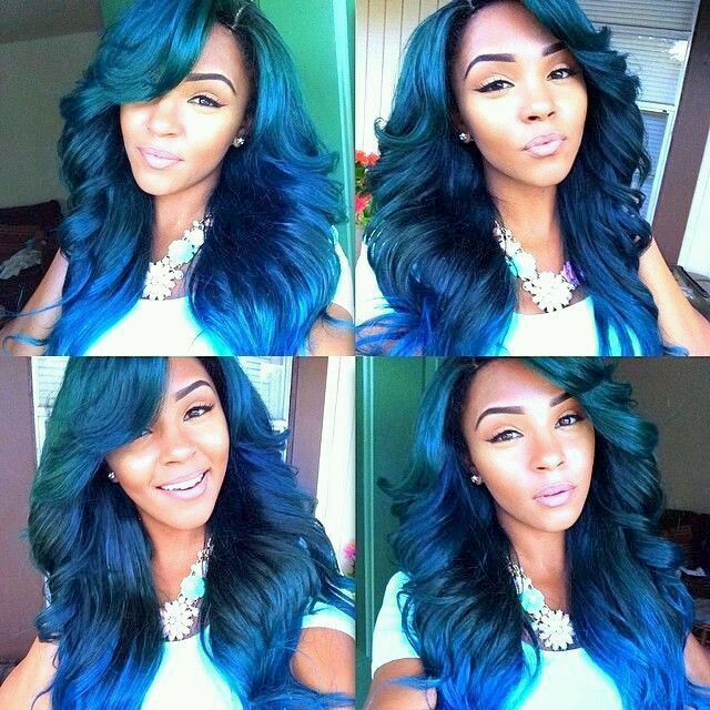Hair Colors for Black women Blue